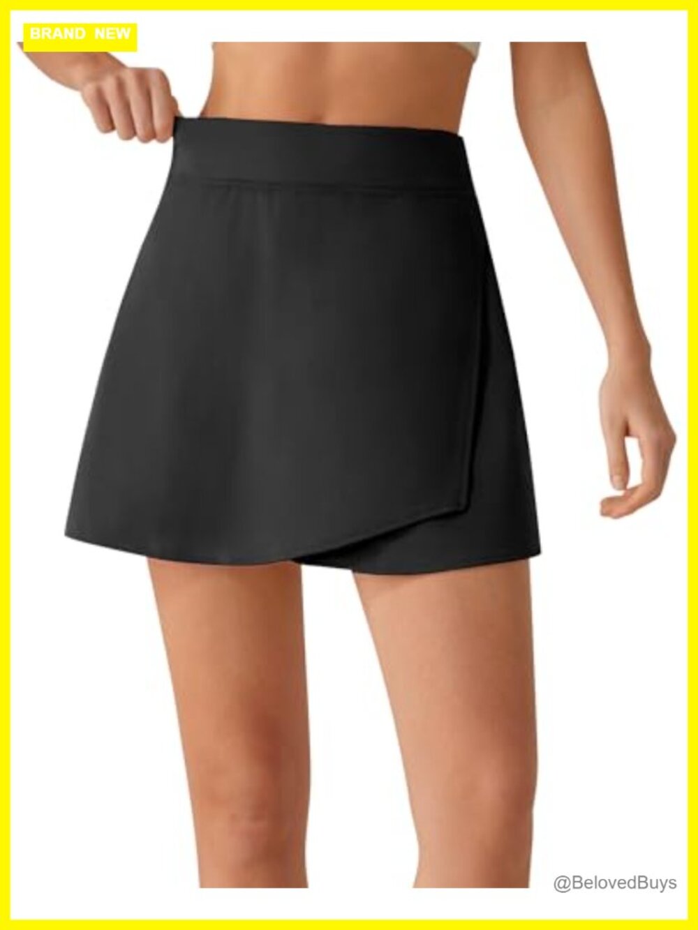 G4Free BareFeel Wrap A Line Tennis Skort Built in Shorts Pockets
